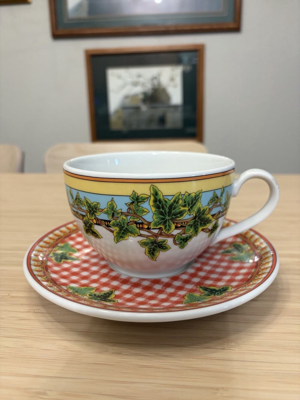 Rosenthal x Versace Ivy Leaves Passion Coffee Cup and Saucer